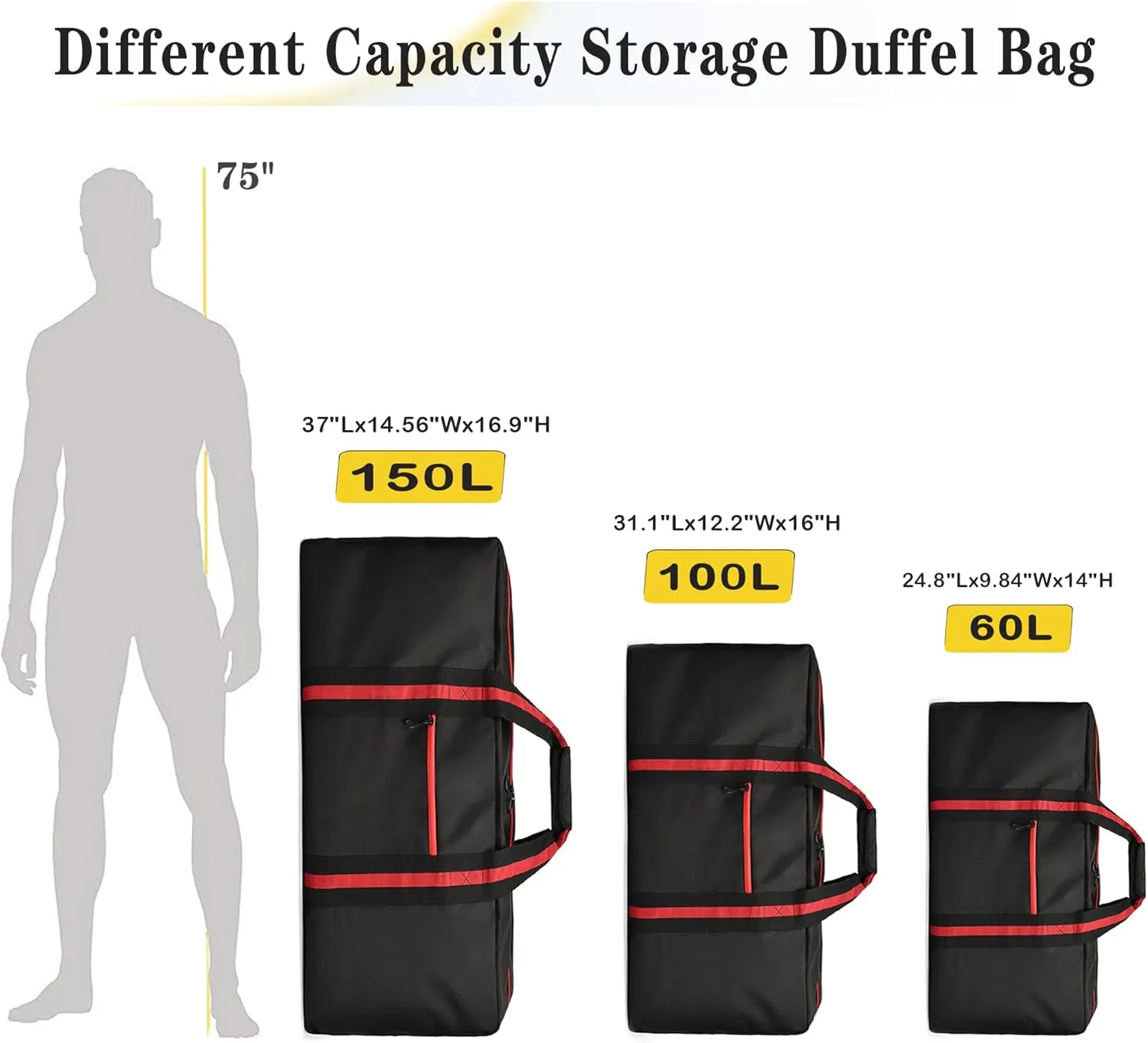 150L Large Duffle Bag for Travel 37 Diffle Bag for Overnight Weekender Camping, Storage for Men Women, Earthy Tan