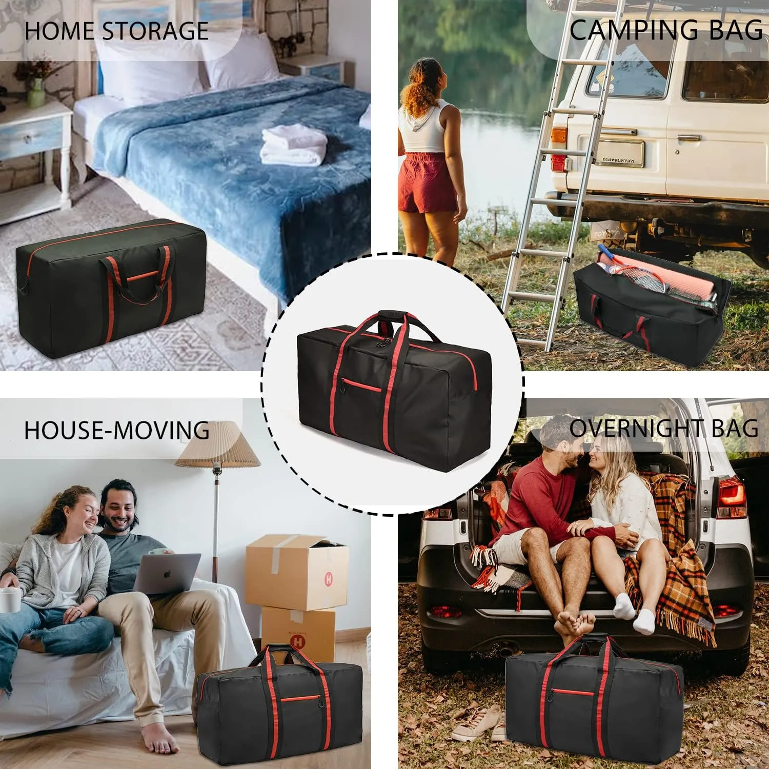 150L Large Duffle Bag for Travel 37 Diffle Bag for Overnight Weekender Camping, Storage for Men Women, Earthy Tan