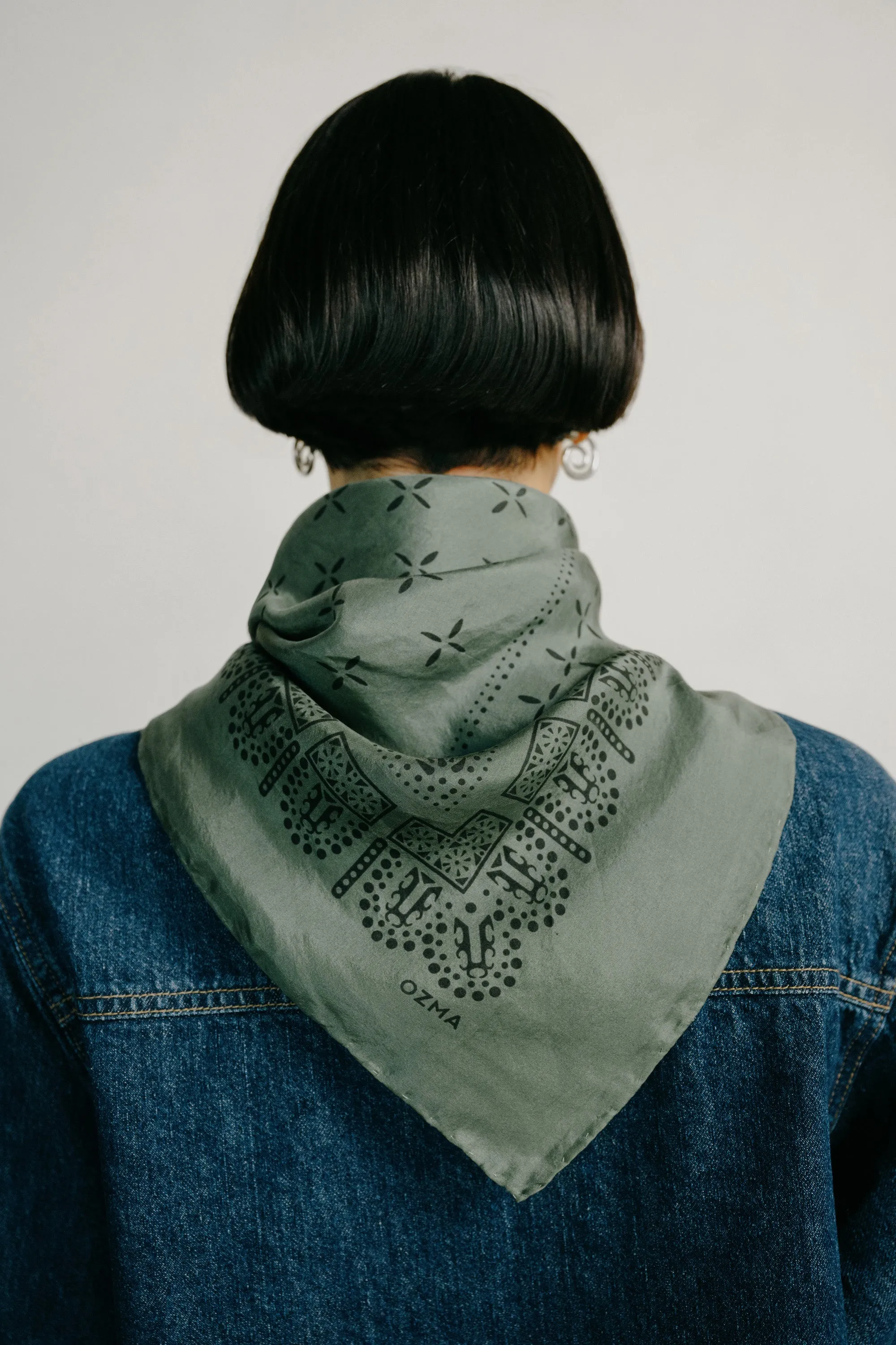 1930s Bandana, Regen Silk, Juniper