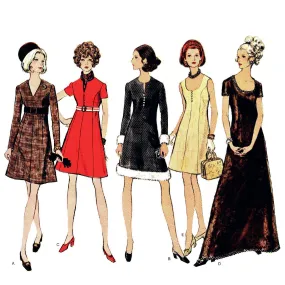 1960s Sewing Pattern, Semi-Fitted Dress - Bust: 38” (96cm)