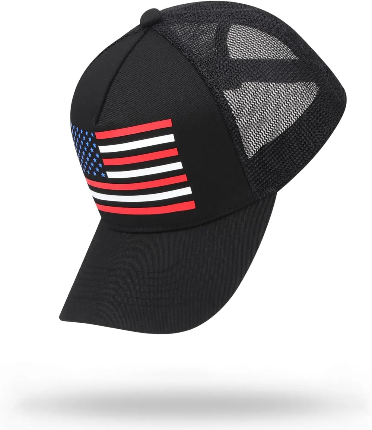 American Flag Trucker Hat Baseball Caps Snapback Hat for Men Women Breathable Mesh Side Adjustable Hats