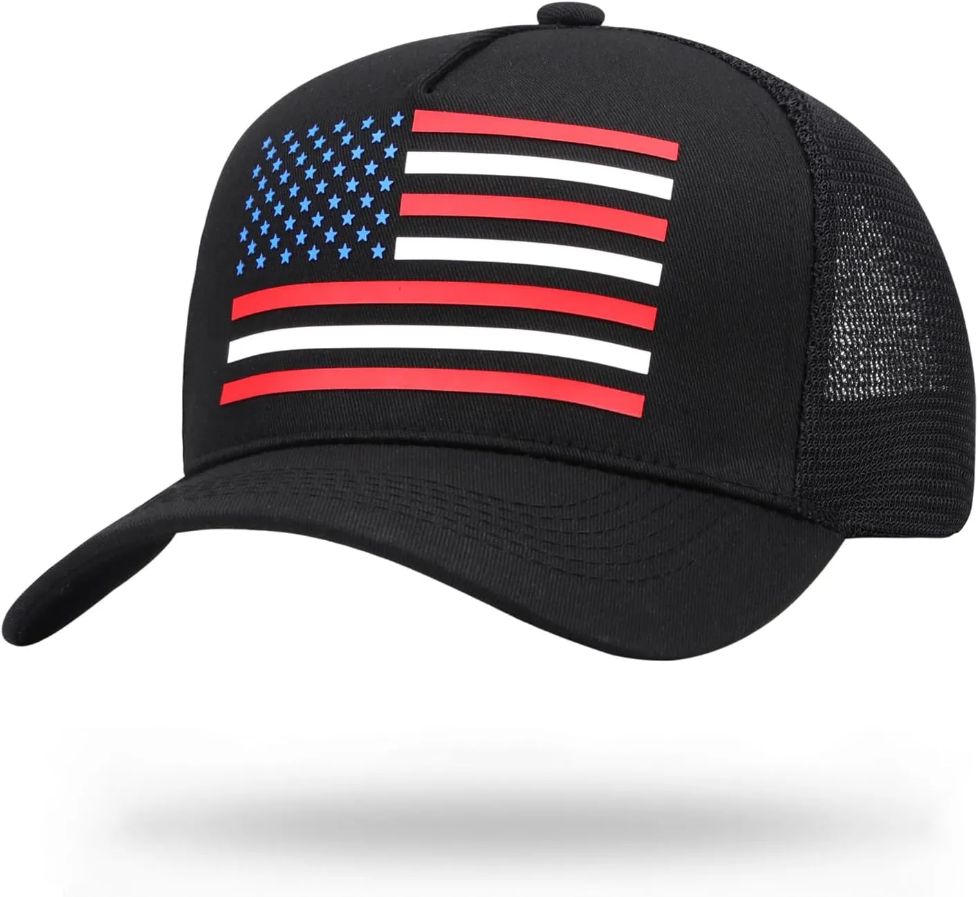 American Flag Trucker Hat Baseball Caps Snapback Hat for Men Women Breathable Mesh Side Adjustable Hats
