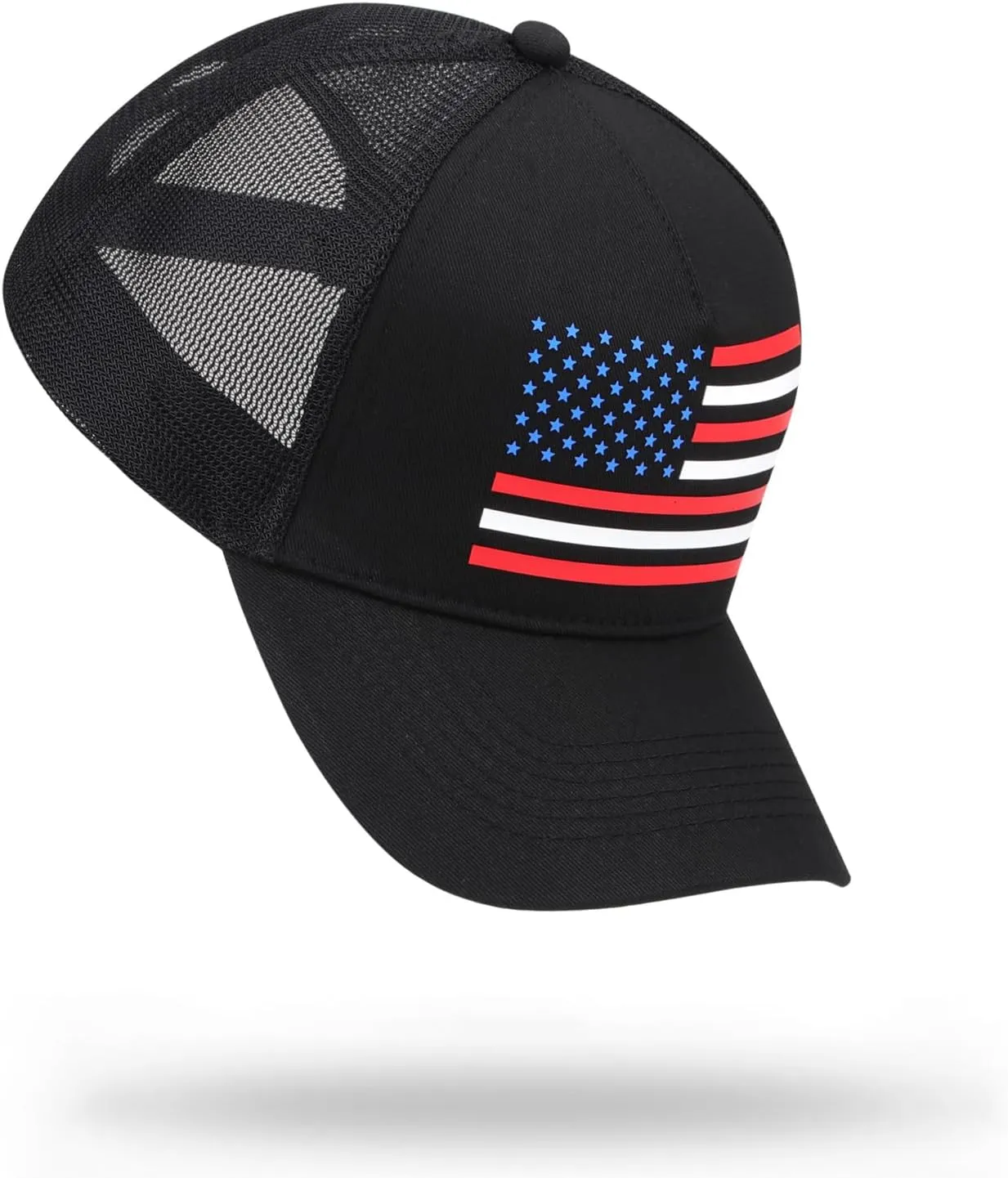 American Flag Trucker Hat Baseball Caps Snapback Hat for Men Women Breathable Mesh Side Adjustable Hats