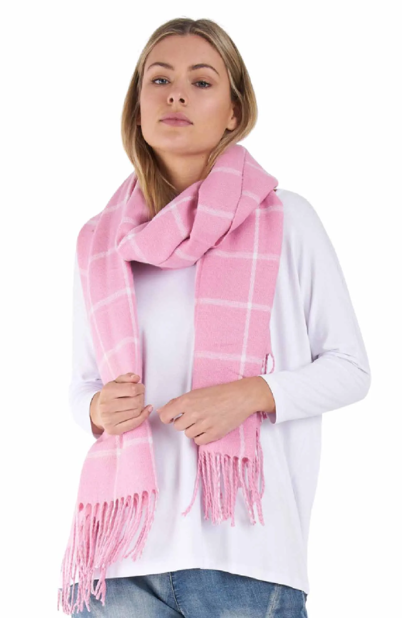 Ariel Scarf Pink Check