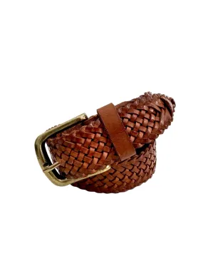 Art N Vintage Womens Gracie Weave Belt Tan