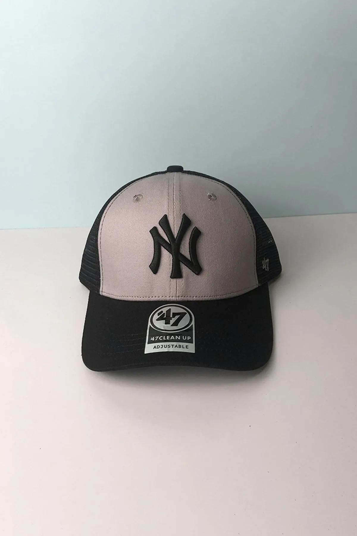 Black & Grey NY Embroidered Mesh Cap - S24 - MCP131R