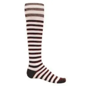 Black and White Mini Hoop Striped Athletic Knee High Socks (Large)