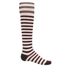 Black and White Mini Hoop Striped Athletic Knee High Socks (Large)