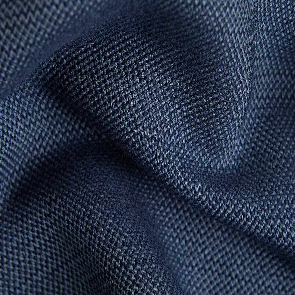 Blue Silk & Wool Blend Tubular Scarf