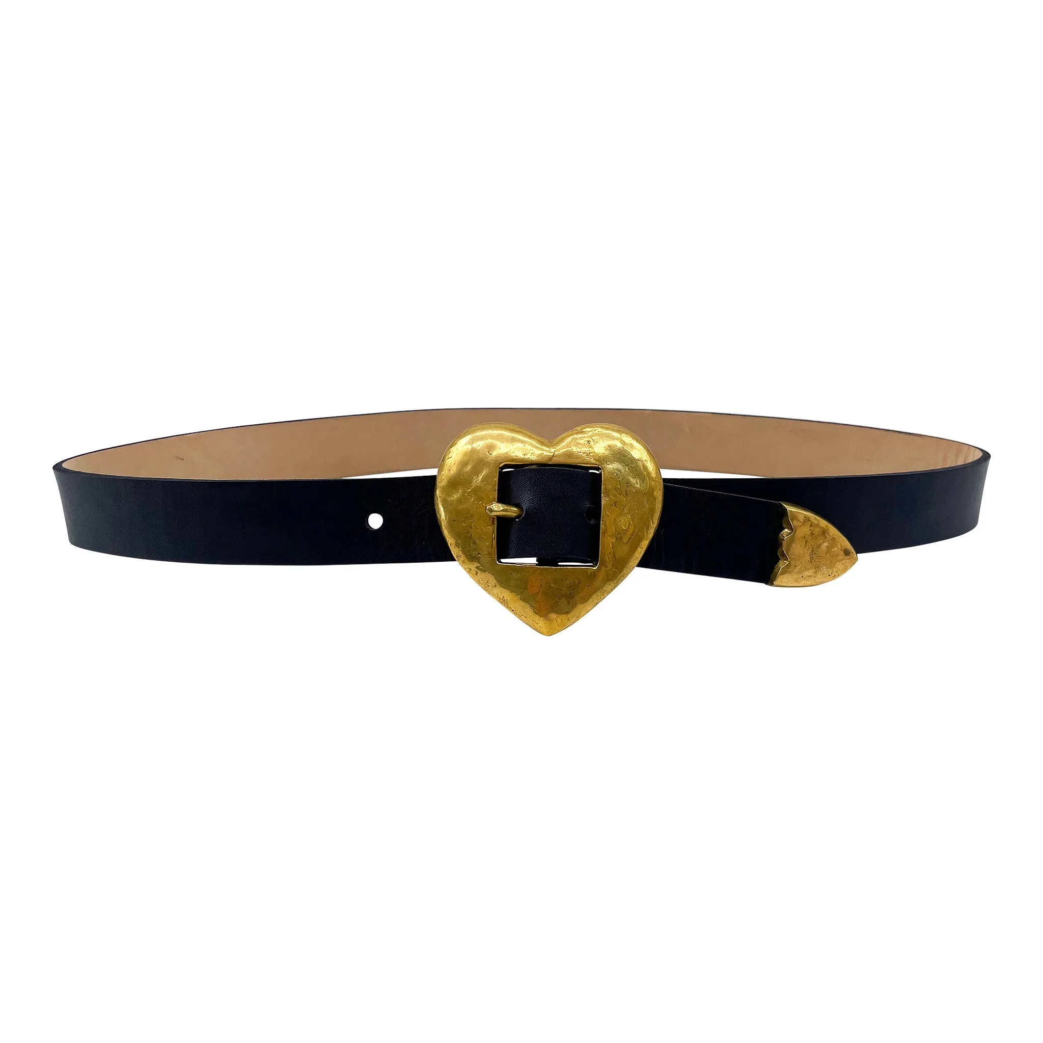 Brass Hammered Heart Belt