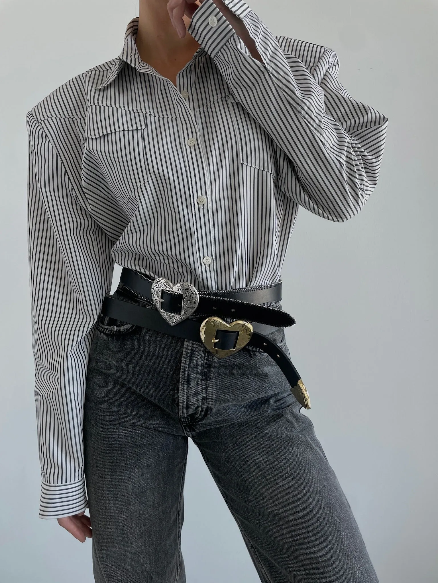 Brass Hammered Heart Belt