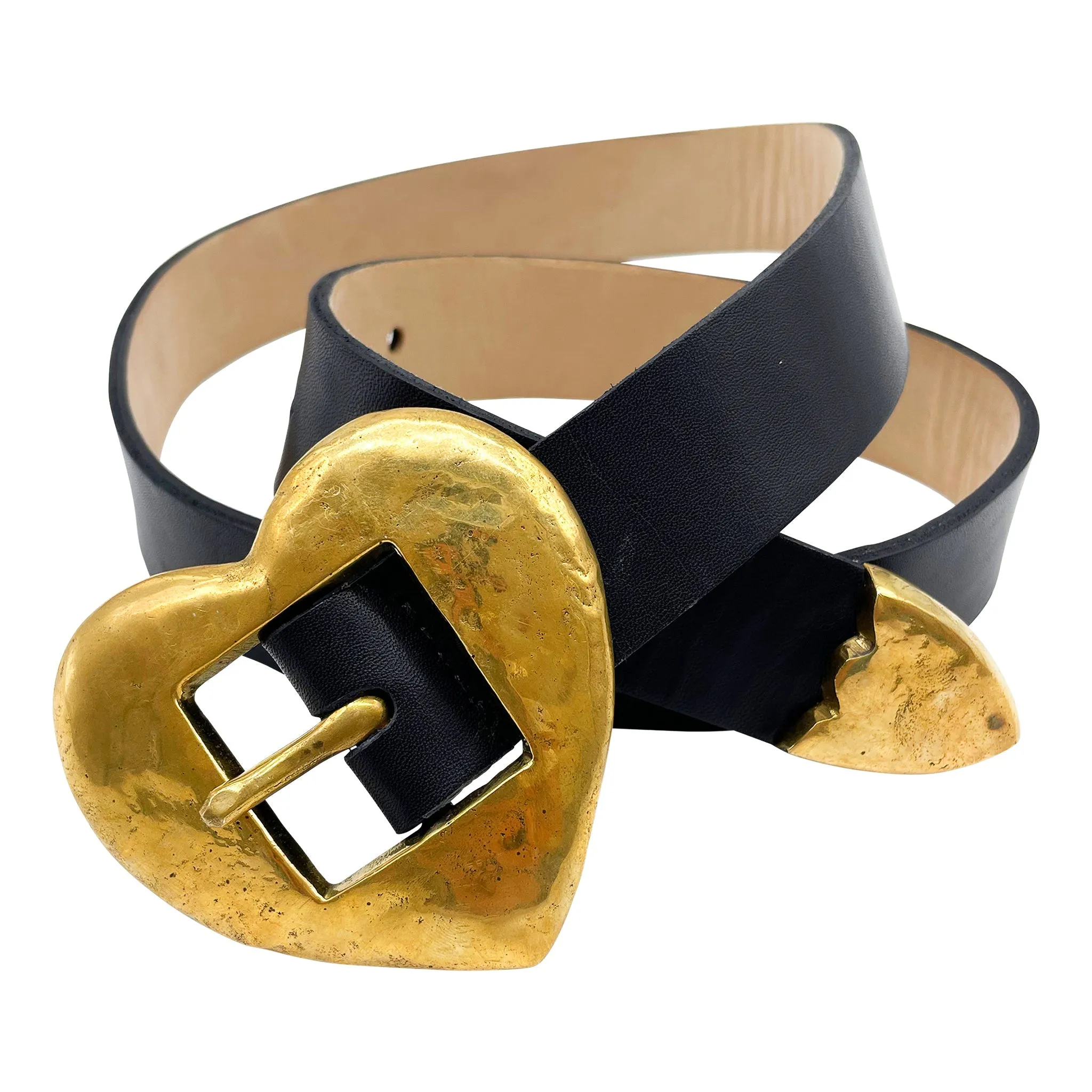 Brass Hammered Heart Belt