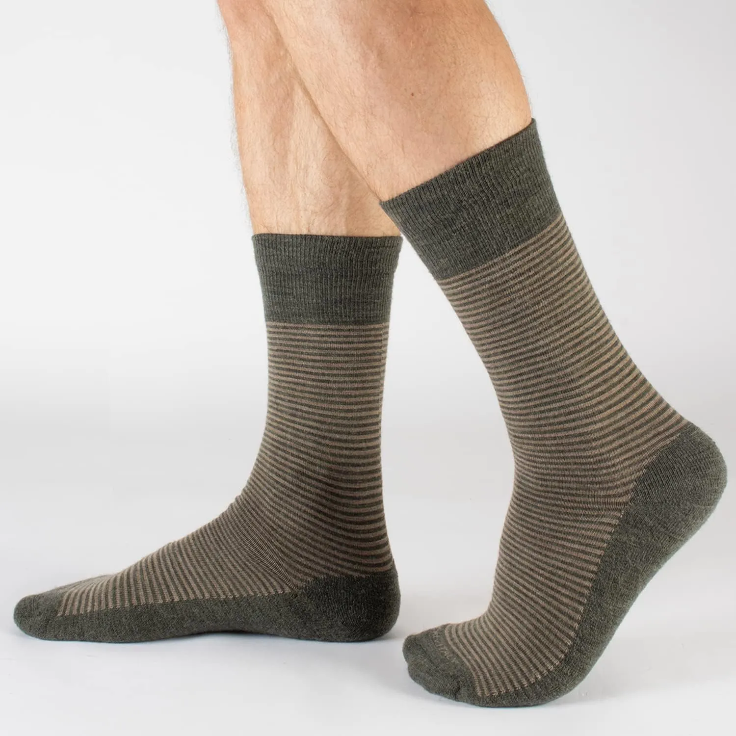 CALZITALY 3 Pairs of Merino Wool Striped Socks| Blue, Beige, Black | Men: 3.5-12, Women: 5-11 | Made in Italy
