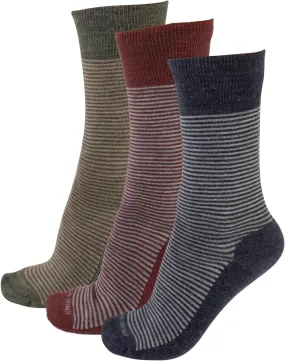 CALZITALY 3 Pairs of Merino Wool Striped Socks| Blue, Beige, Black | Men: 3.5-12, Women: 5-11 | Made in Italy