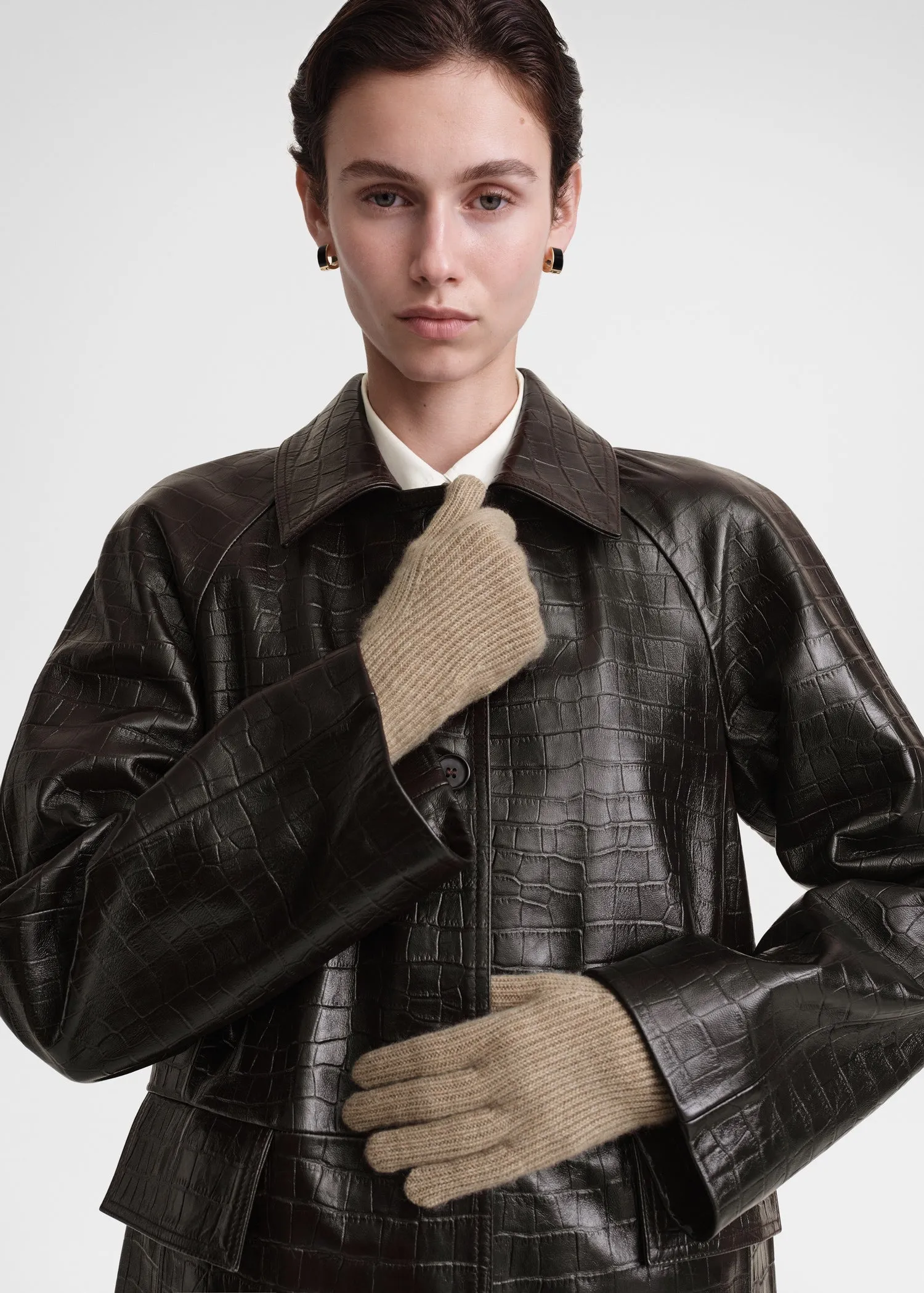 Cashmere gloves biscuit