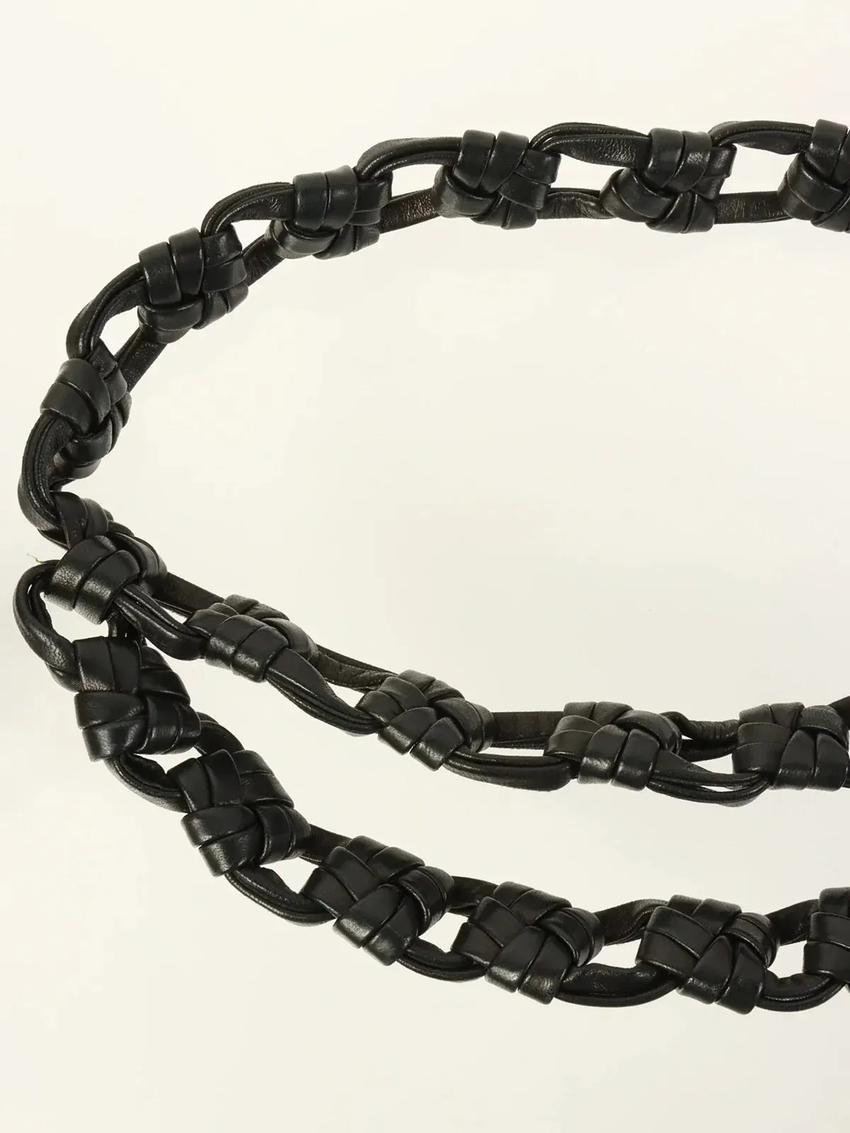 CHANEL 1994 Made Edge Chain Cc Mark Charm Leather Belt Black/Gold
