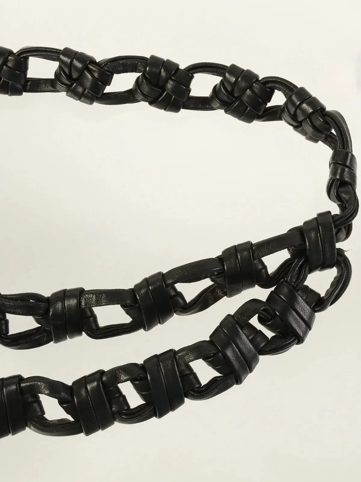 CHANEL 1994 Made Edge Chain Cc Mark Charm Leather Belt Black/Gold