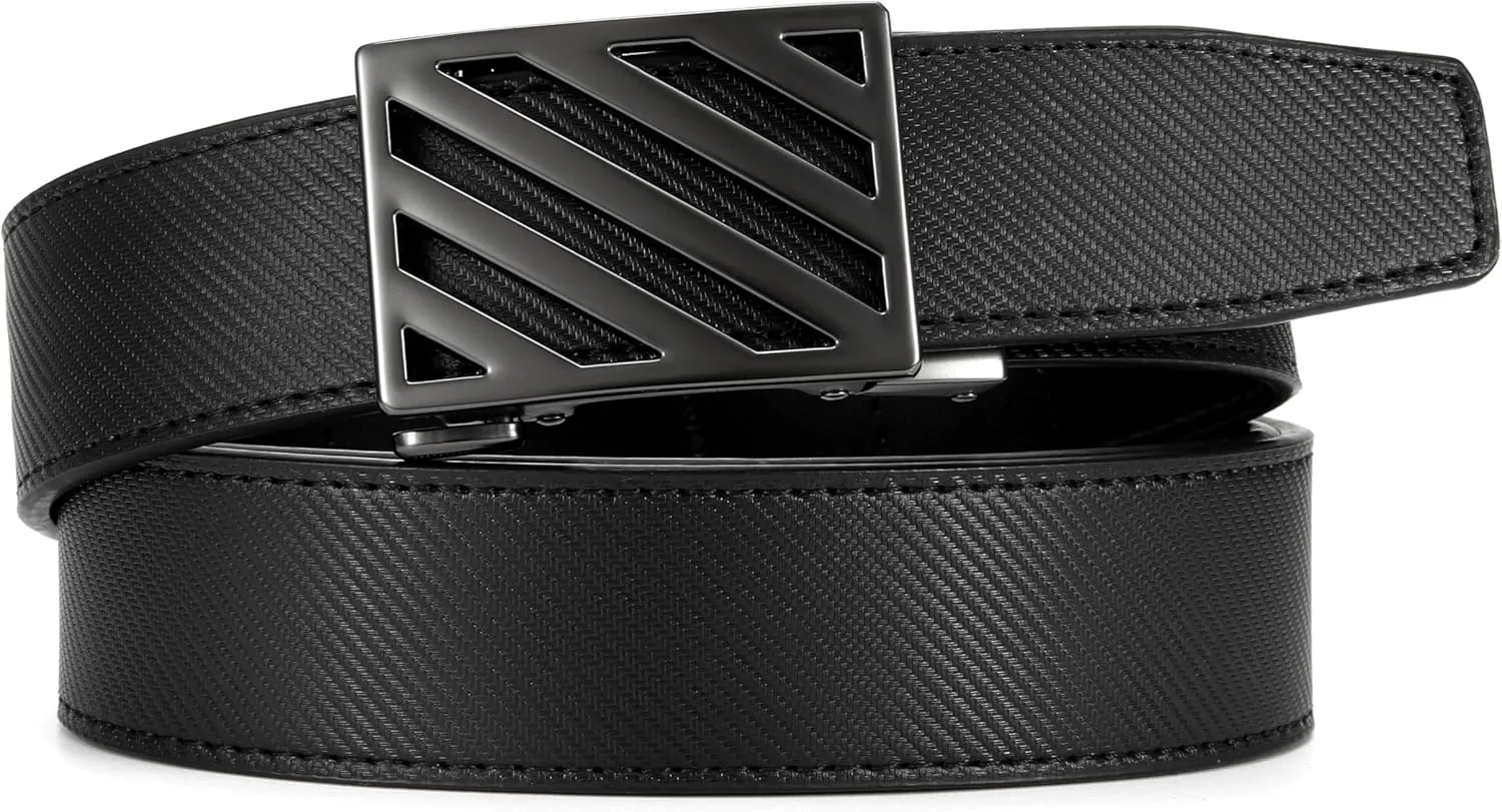 CHAOREN Ratchet Belt Replacement Strap 1 3/8, Leather Belt Strap for 40MM Slide Click Buckle