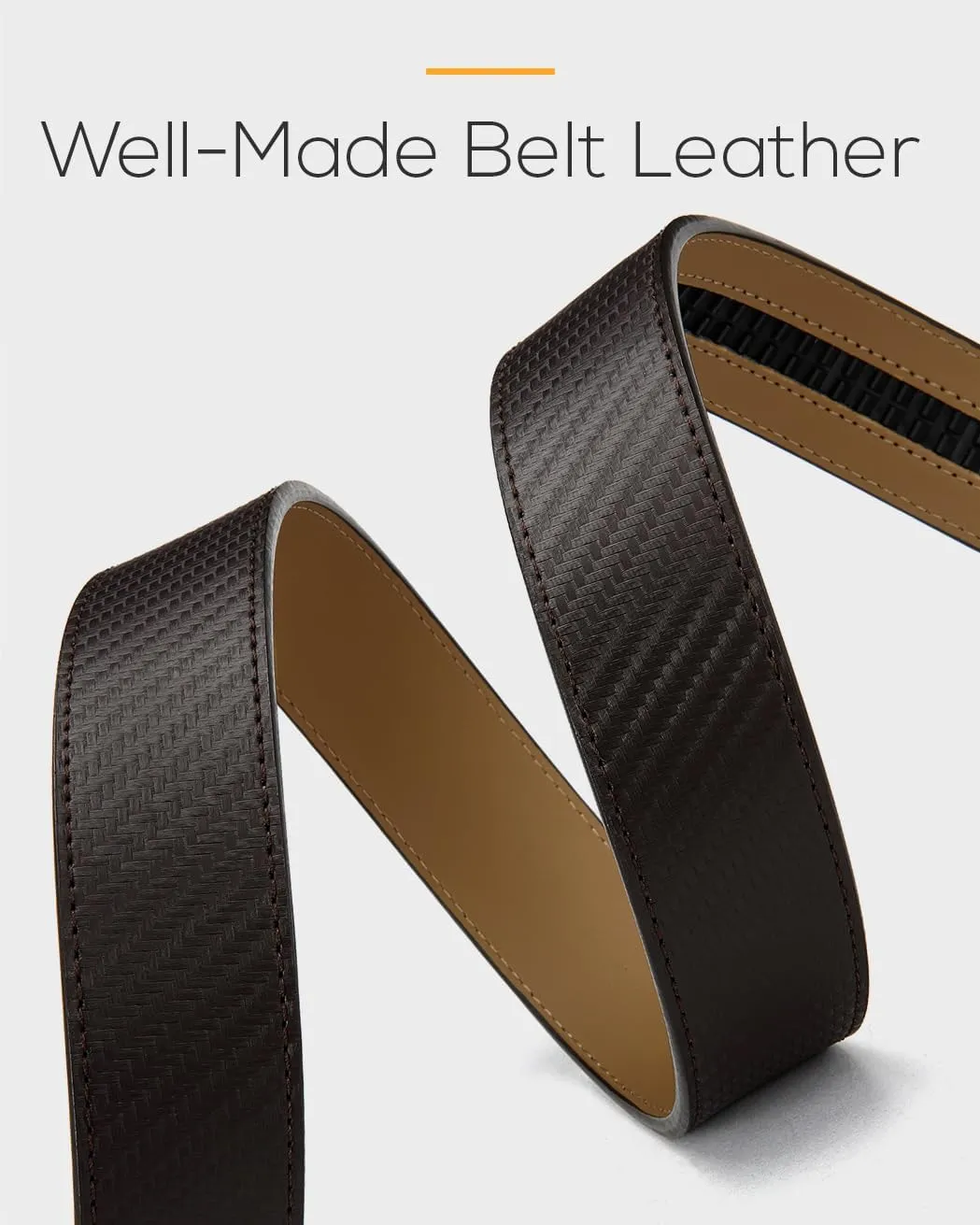 CHAOREN Ratchet Belt Replacement Strap 1 3/8, Leather Belt Strap for 40MM Slide Click Buckle