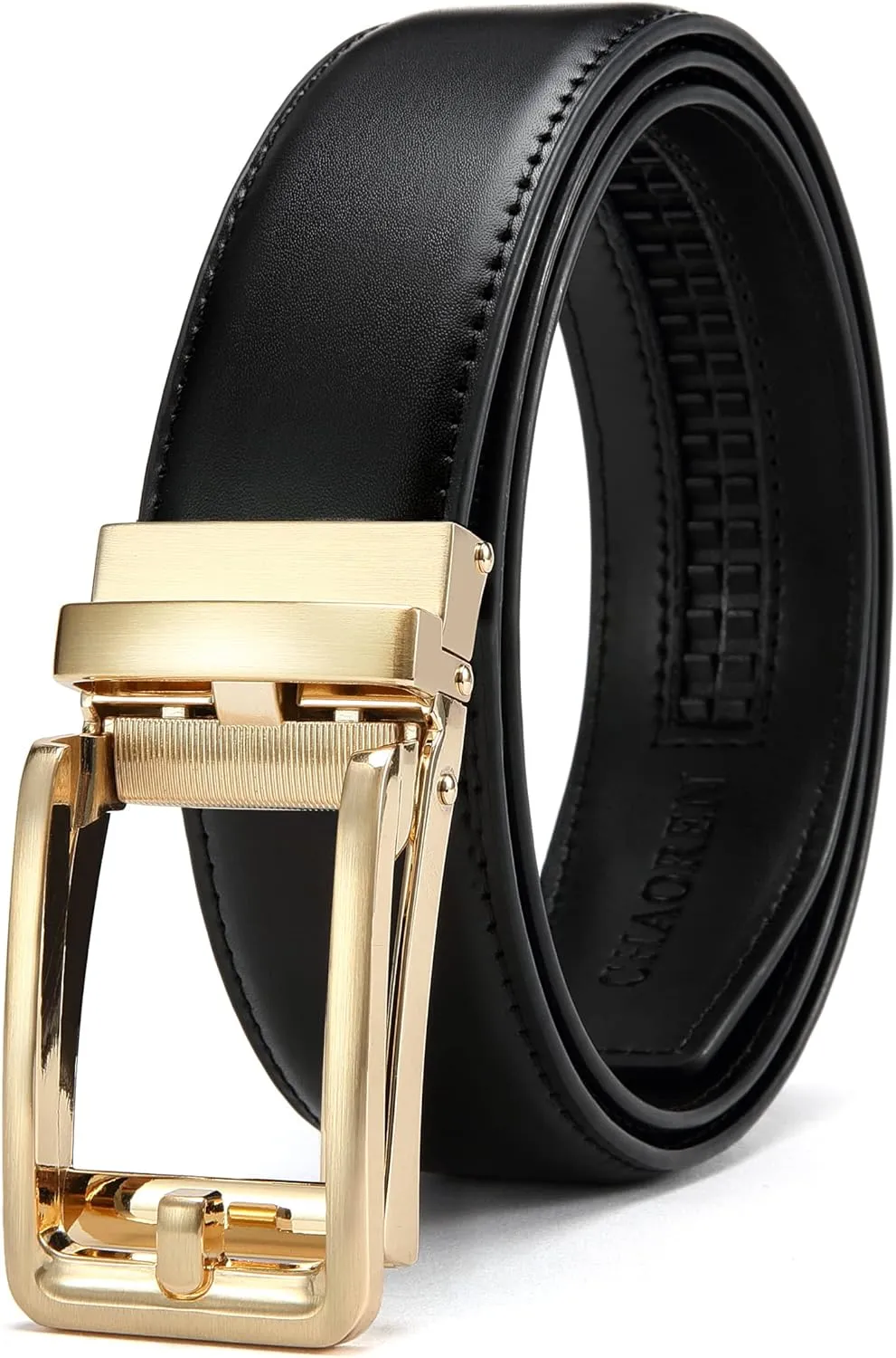 CHAOREN Ratchet Belt Replacement Strap 1 3/8, Leather Belt Strap for 40MM Slide Click Buckle