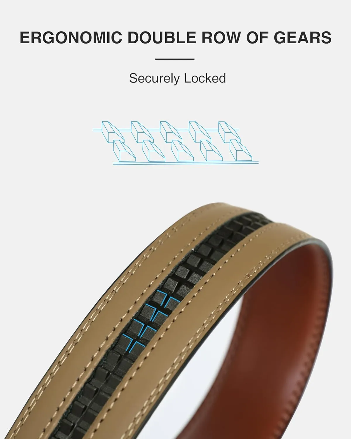 CHAOREN Ratchet Belt Replacement Strap 1 3/8, Leather Belt Strap for 40MM Slide Click Buckle