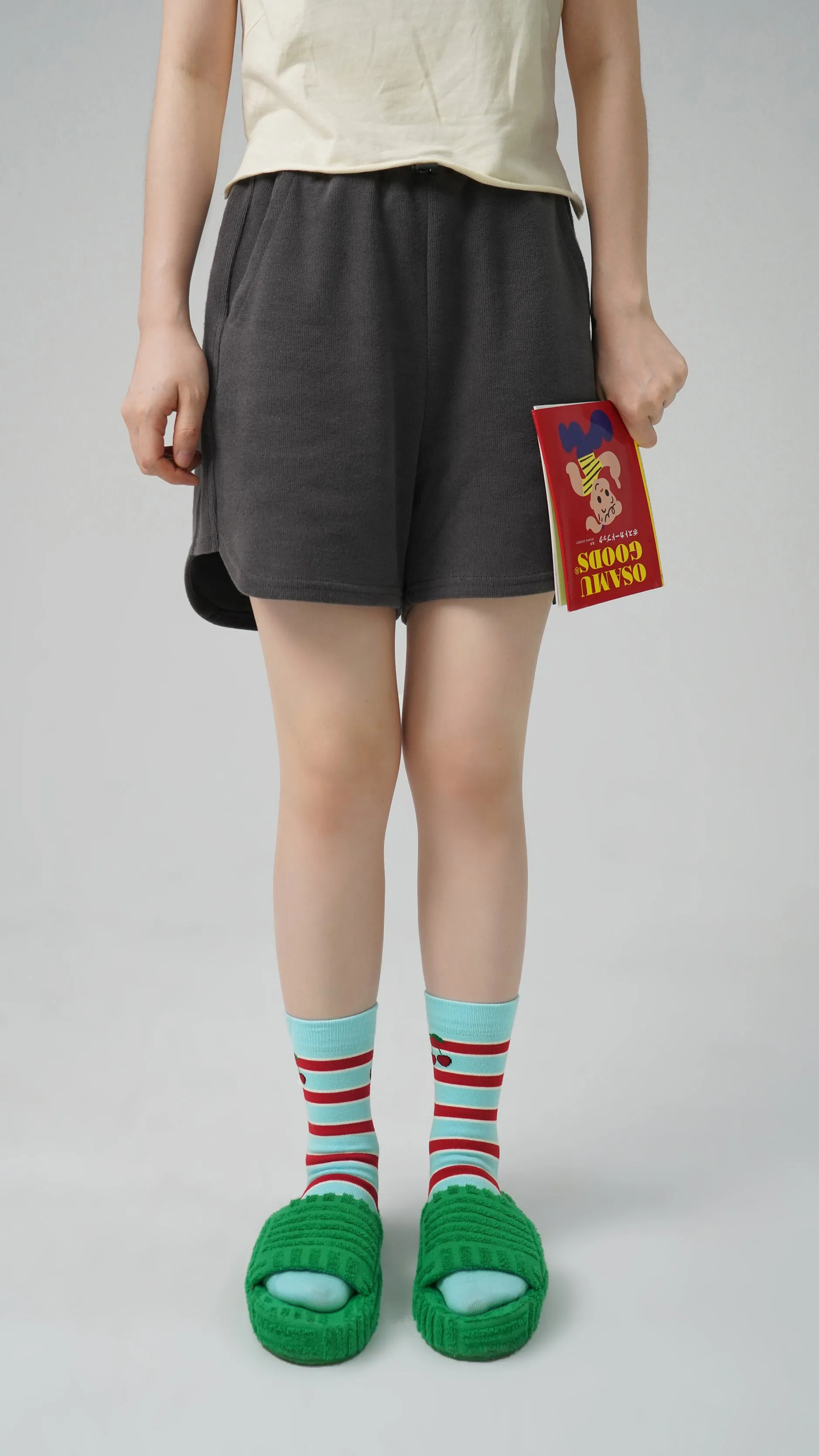 Cherry On Stripes Ankle Socks