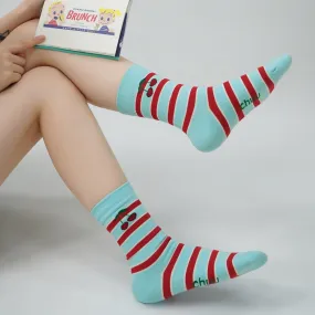 Cherry On Stripes Ankle Socks