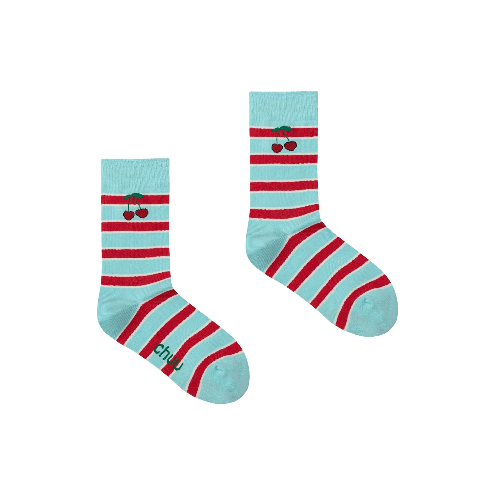Cherry On Stripes Ankle Socks