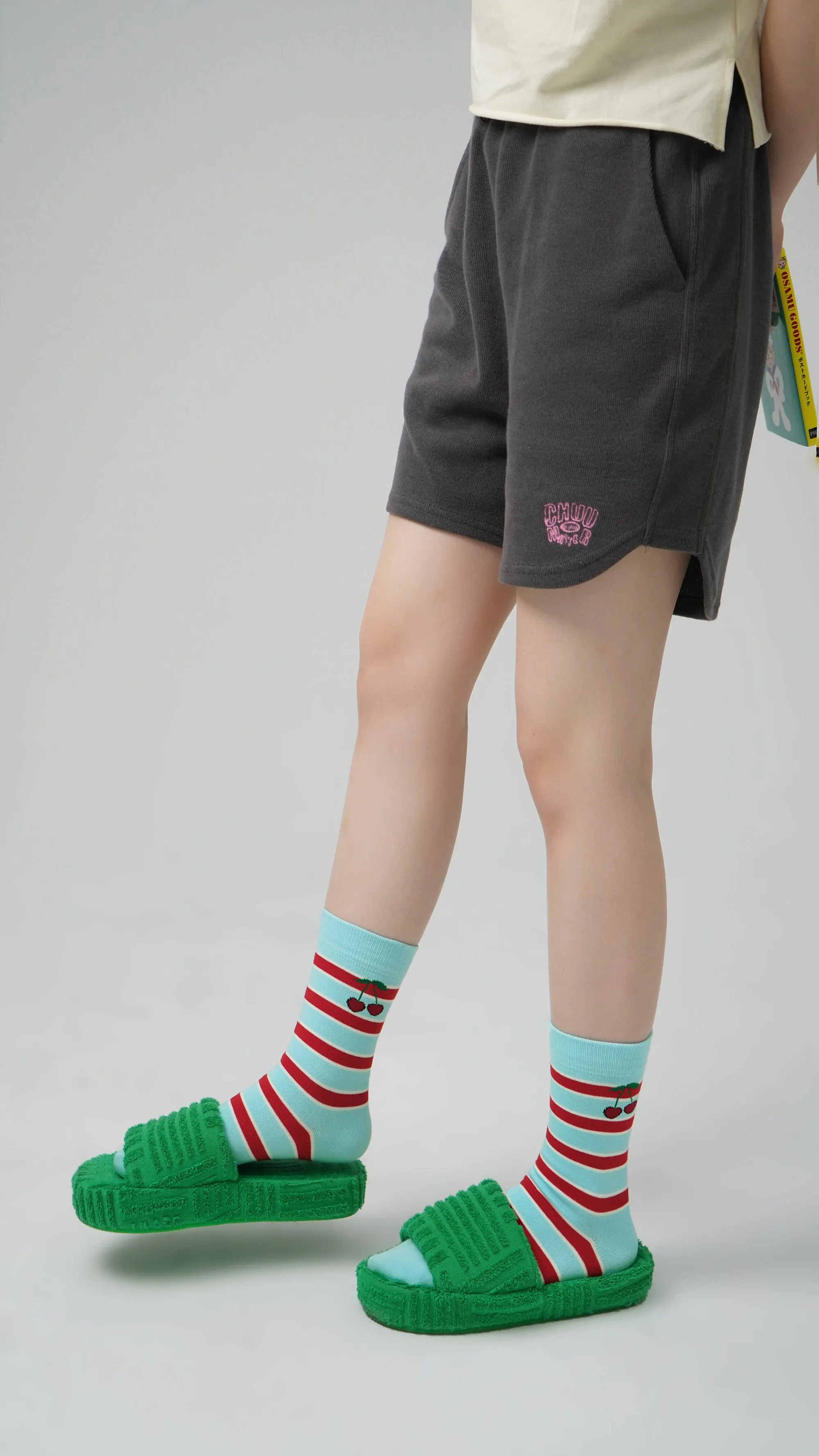 Cherry On Stripes Ankle Socks