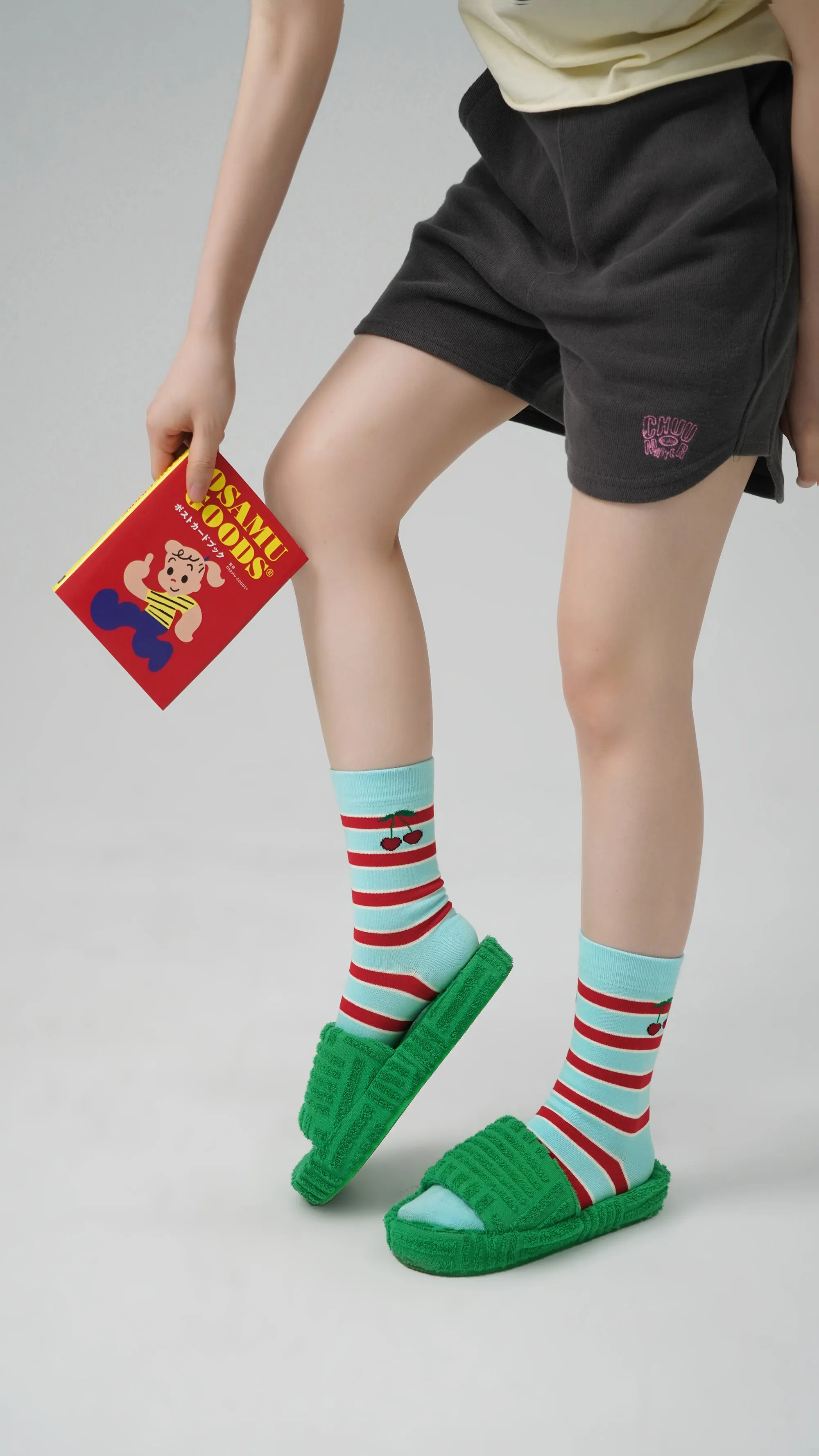 Cherry On Stripes Ankle Socks