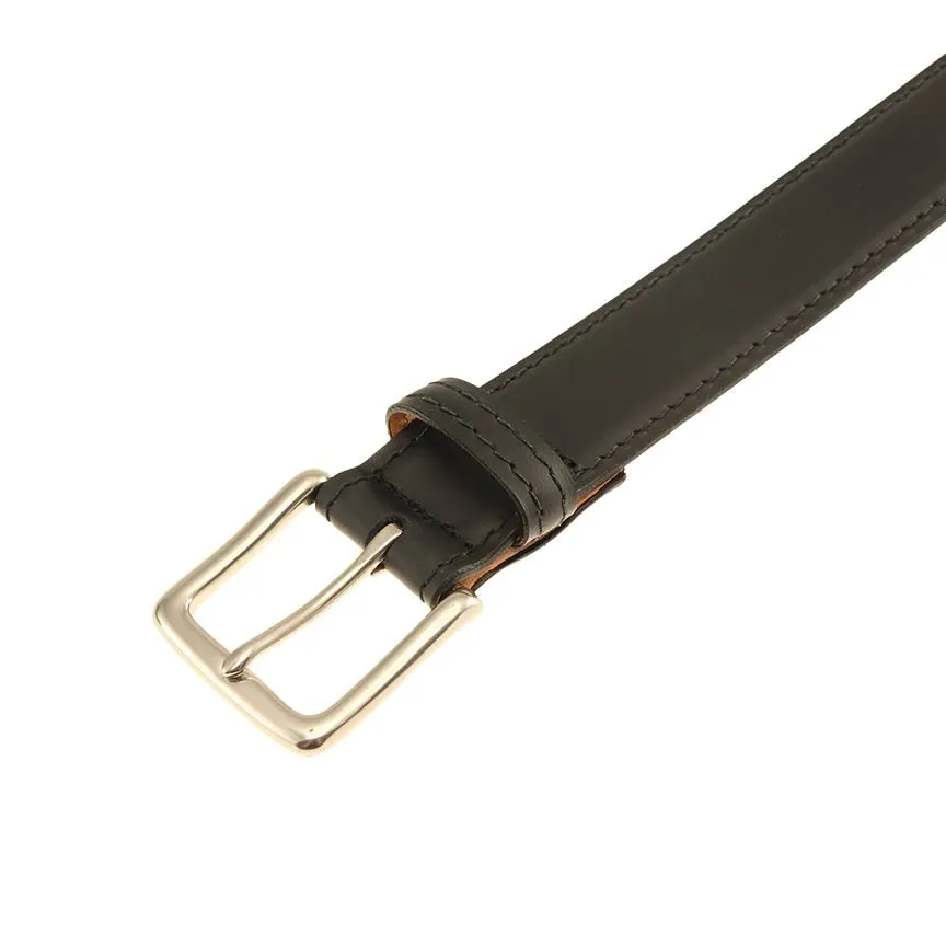 Colombia Calfskin Dress Belt in Black by T.B. Phelps