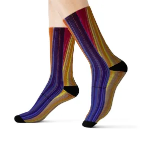 Colorful Striped Fun Novelty Socks Pink - Unisex