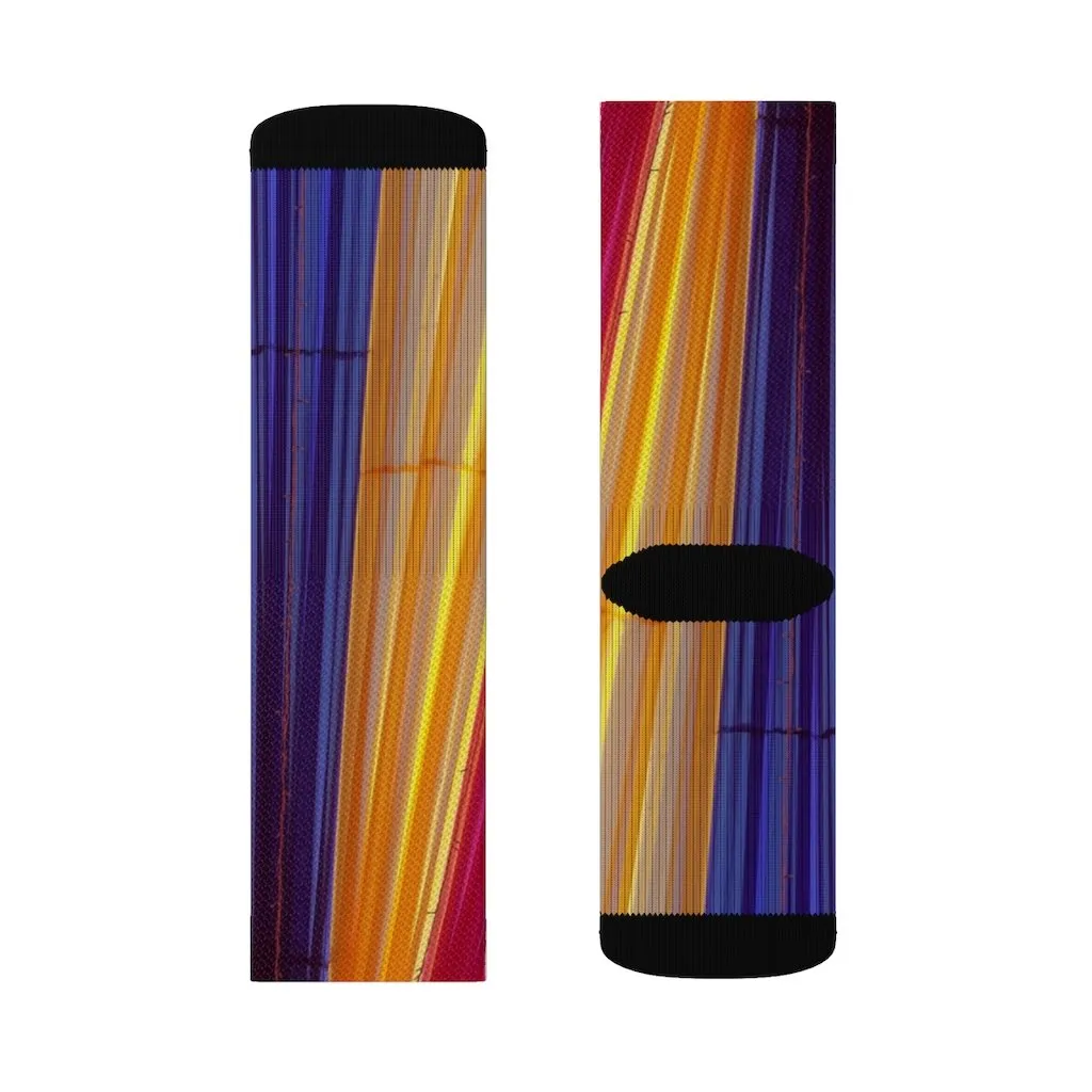 Colorful Striped Fun Novelty Socks Pink - Unisex