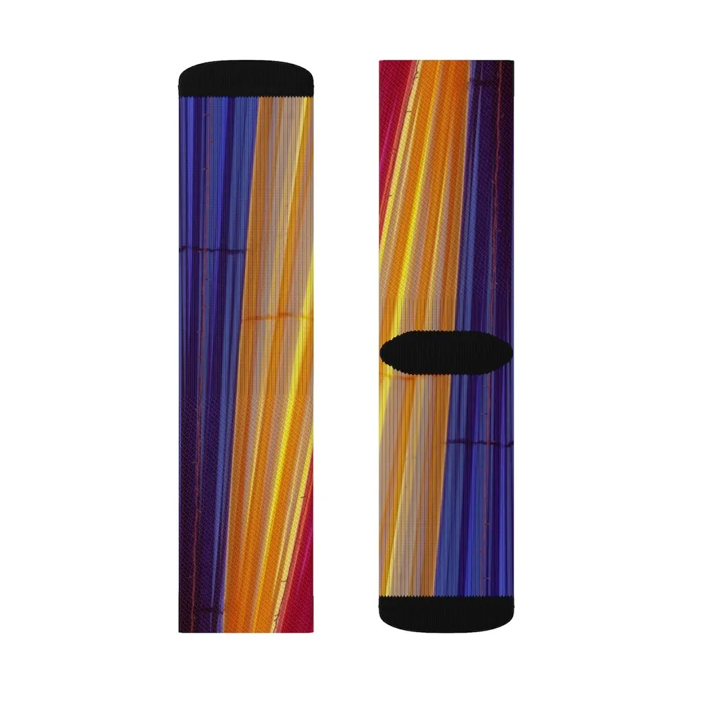 Colorful Striped Fun Novelty Socks Pink - Unisex