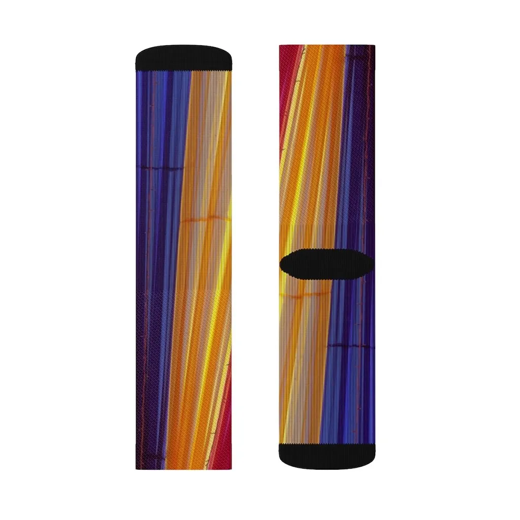 Colorful Striped Fun Novelty Socks Pink - Unisex