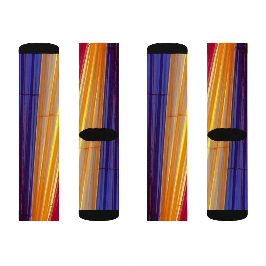 Colorful Striped Fun Novelty Socks Pink - Unisex