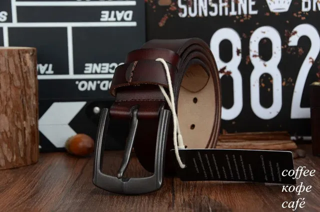 COWATHER 2016 cow genuine leather mens belt for men high quality vintage style 100-130cm male strap ceinture homme free shipping