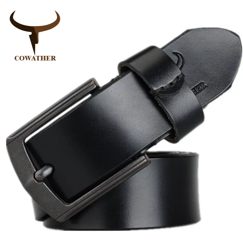 COWATHER 2016 cow genuine leather mens belt for men high quality vintage style 100-130cm male strap ceinture homme free shipping