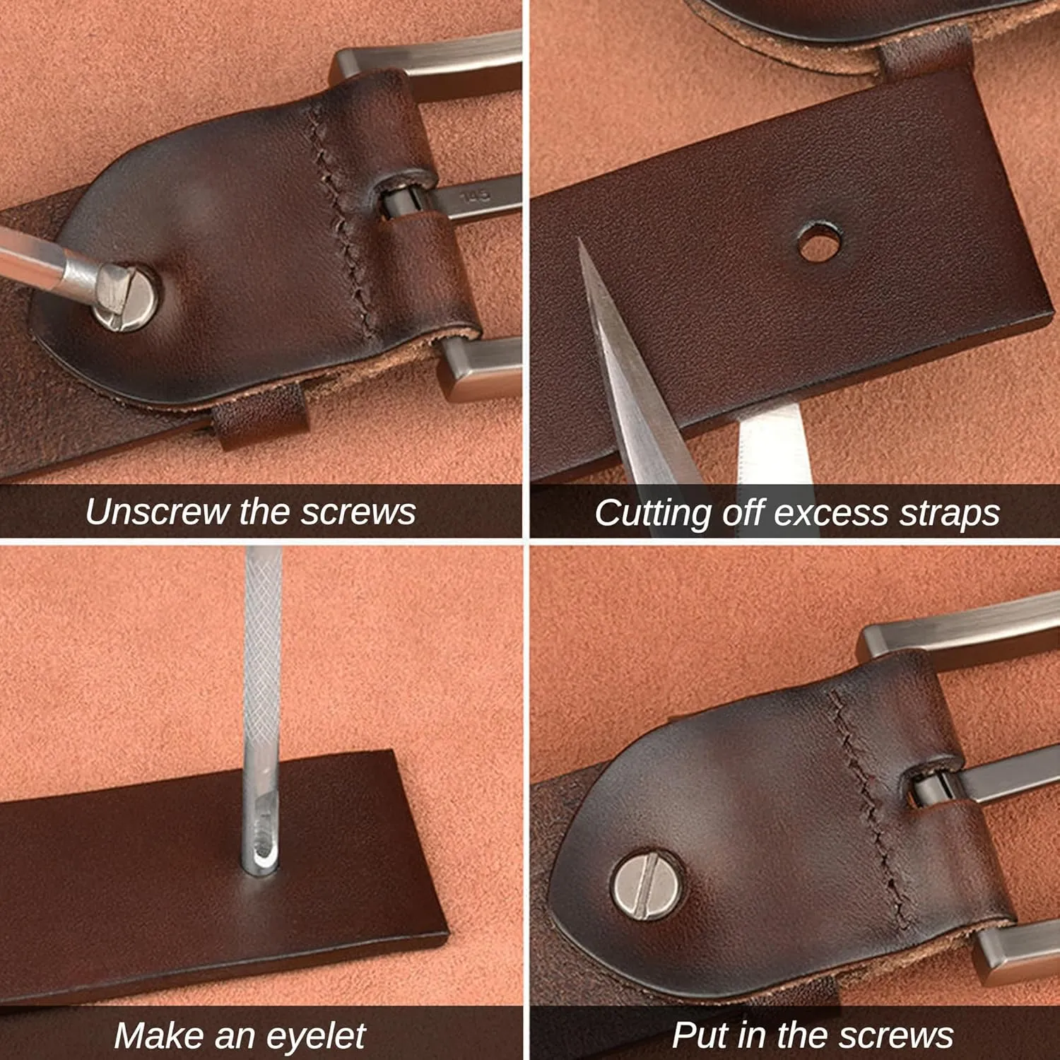 Custom 2 Sided Engraved Name Genuine Leather Belt with gift box for Men