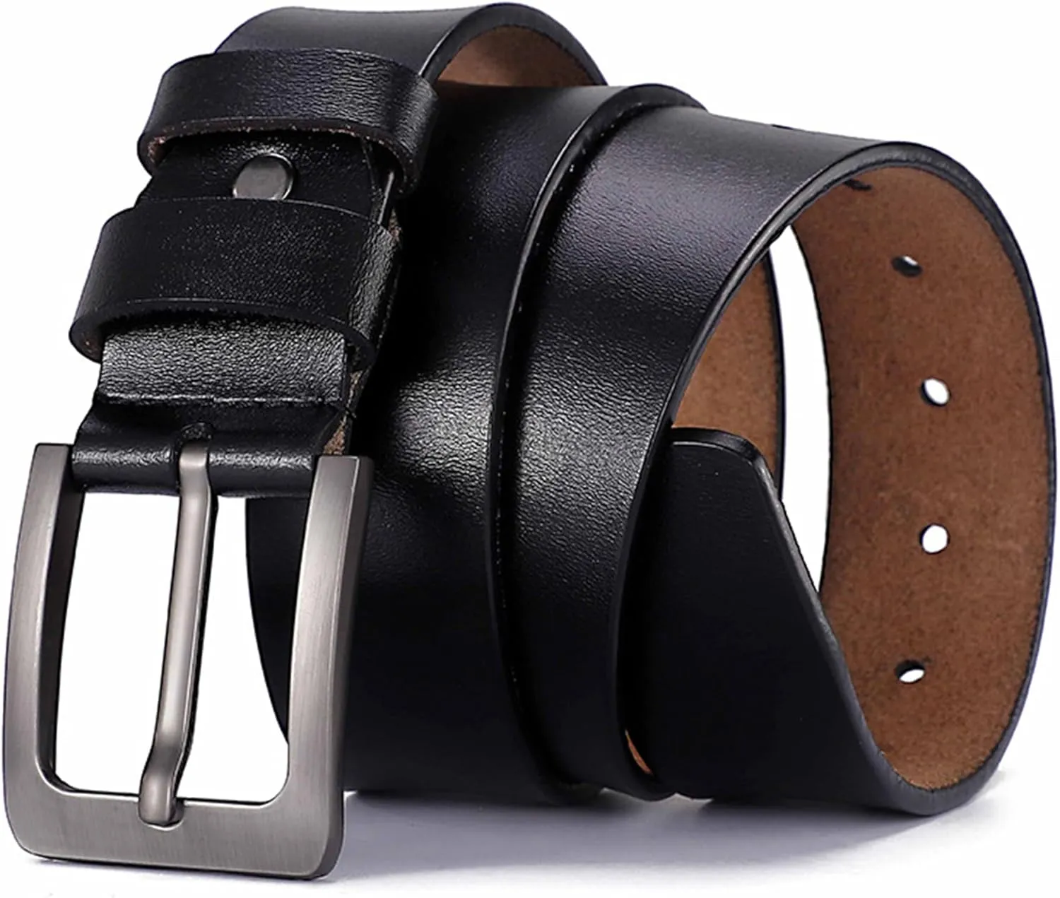 Custom 2 Sided Engraved Name Genuine Leather Belt with gift box for Men