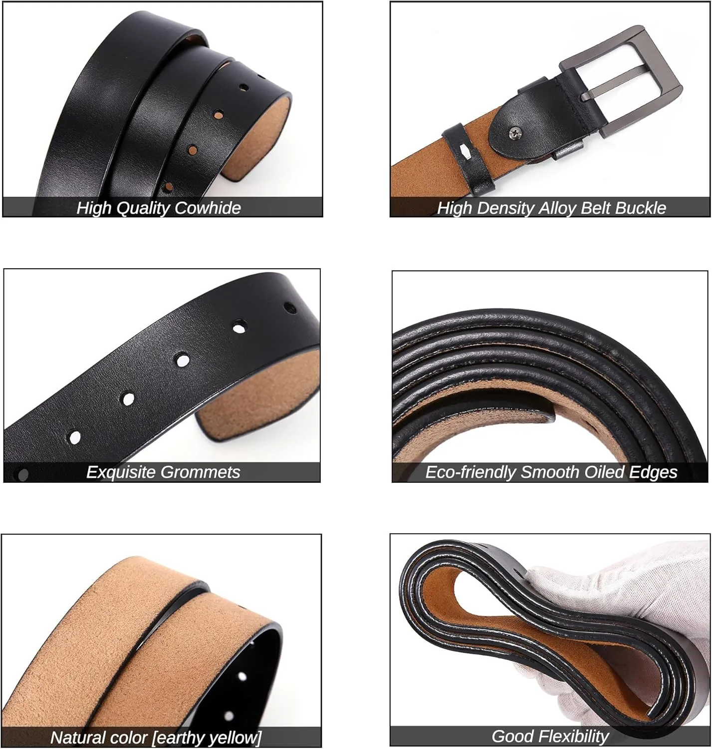 Custom 2 Sided Engraved Name Genuine Leather Belt with gift box for Men