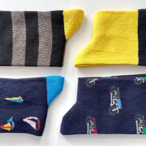 Custom Socks 4 Pair Gift for Him / Her Funny Pattern Wedding Socks , Cotton Unisex Socks Stylish Socks One Size , Groomsmen Socks Gift
