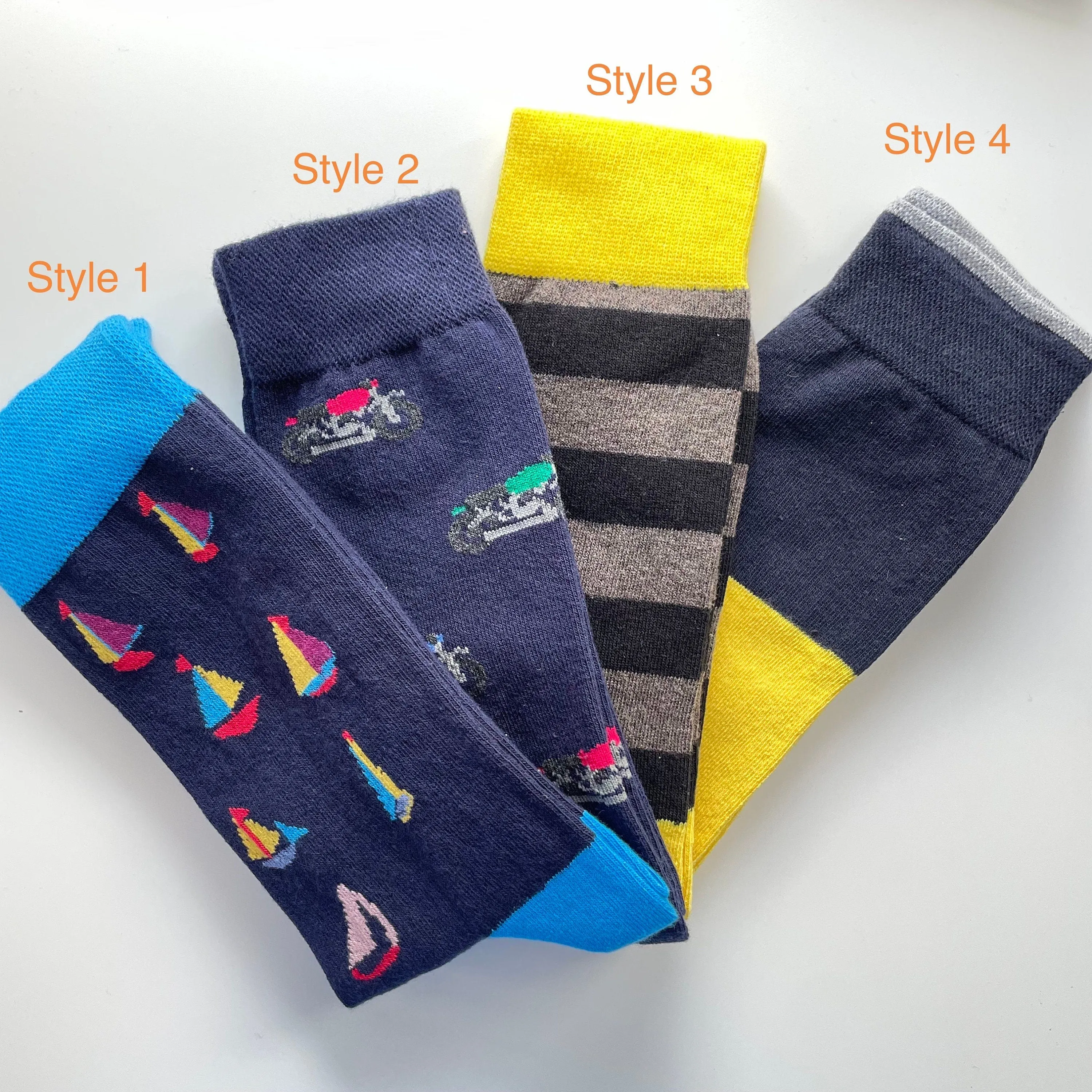 Custom Socks 4 Pair Gift for Him / Her Funny Pattern Wedding Socks , Cotton Unisex Socks Stylish Socks One Size , Groomsmen Socks Gift