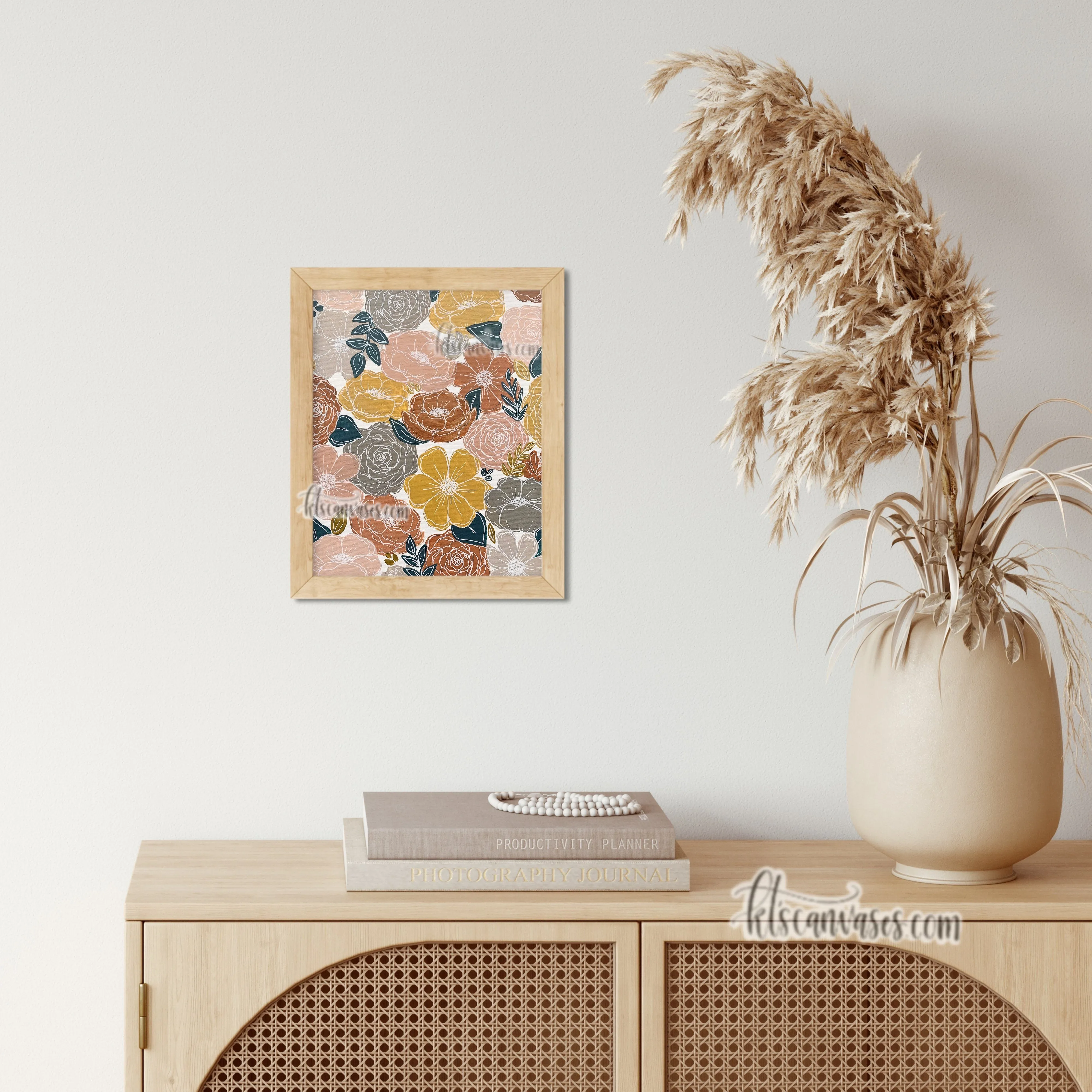 Earthy Painted Florals Art Print