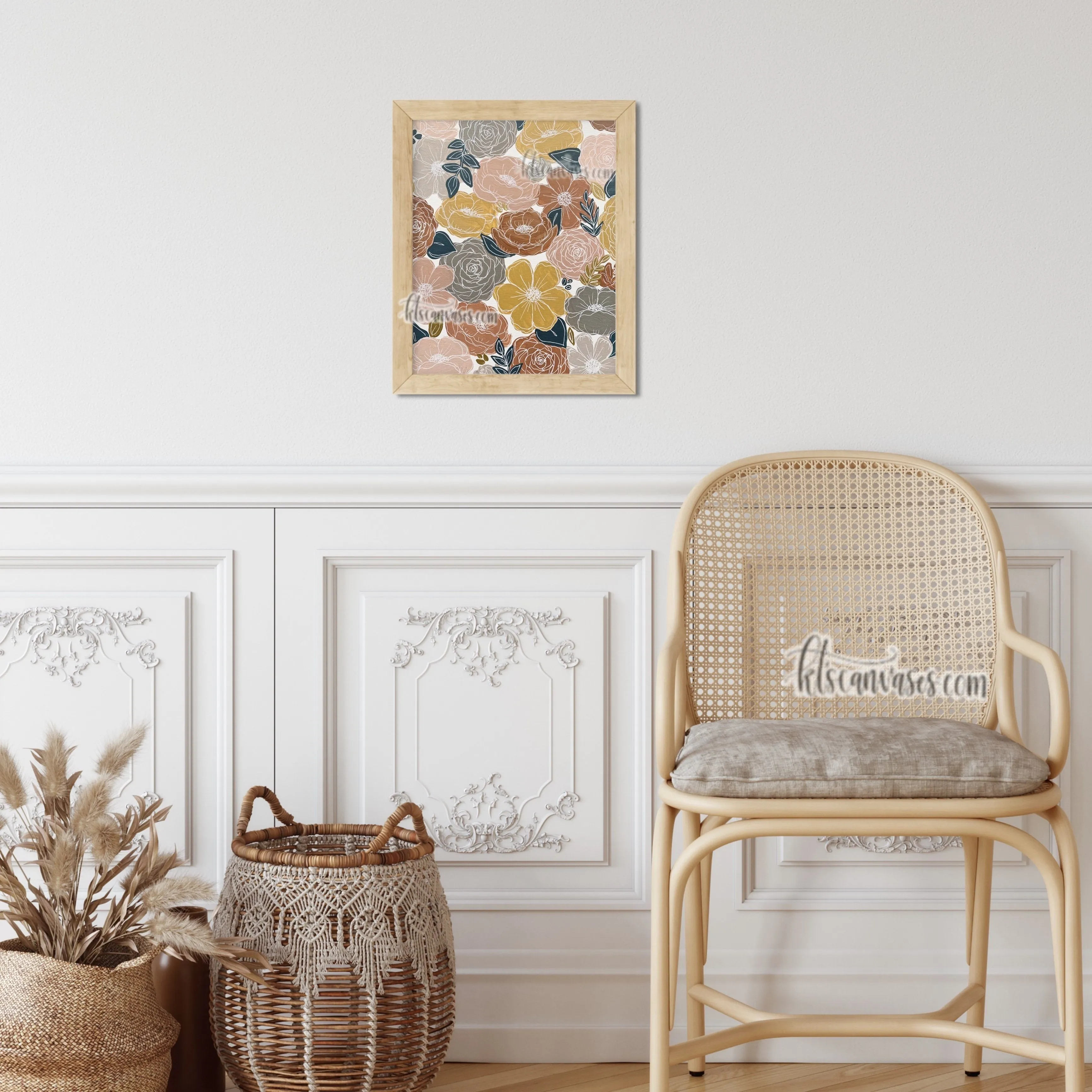 Earthy Painted Florals Art Print