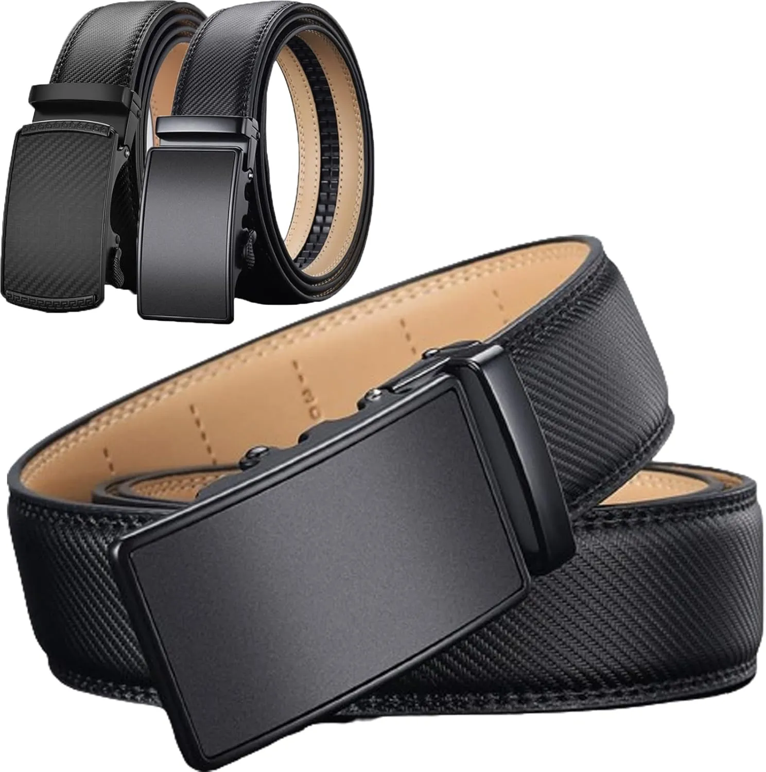 Economicalk Ratcheting Belt, Economical Ratchet Belt, Economicalk Belt, Economically Belt, Leather Belt For Men Adjustable Ratchet Belt With Automatic Buckle For Dress Pants Trim To Fit-Style B||45in