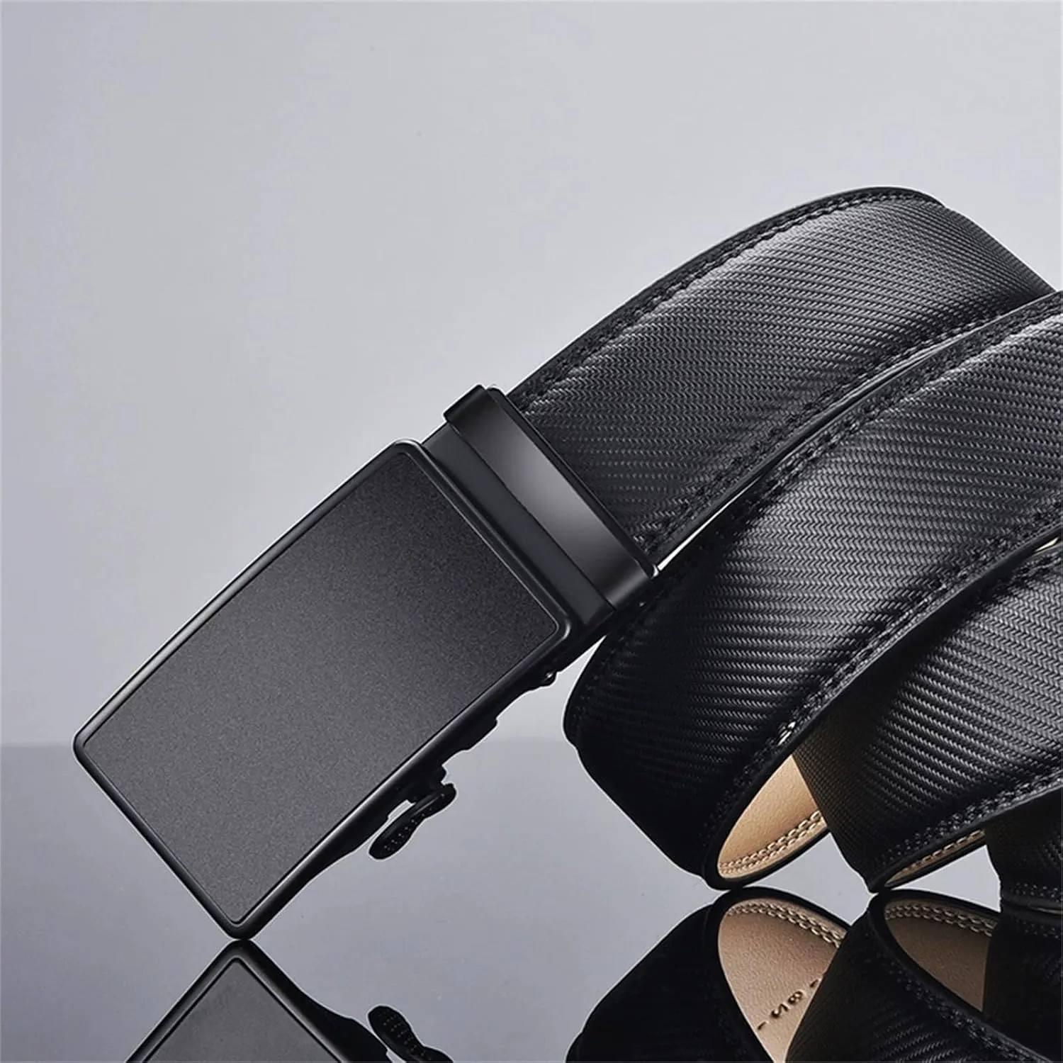Economicalk Ratcheting Belt, Economical Ratchet Belt, Economicalk Belt, Economically Belt, Leather Belt For Men Adjustable Ratchet Belt With Automatic Buckle For Dress Pants Trim To Fit-Style B||45in