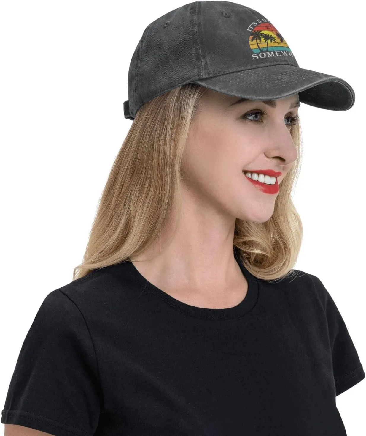 Embroidery Mountain Athletic Baseball Caps for Men Women, Adjustable Trucker Hat Cotton Girl Youth Unisex Adult