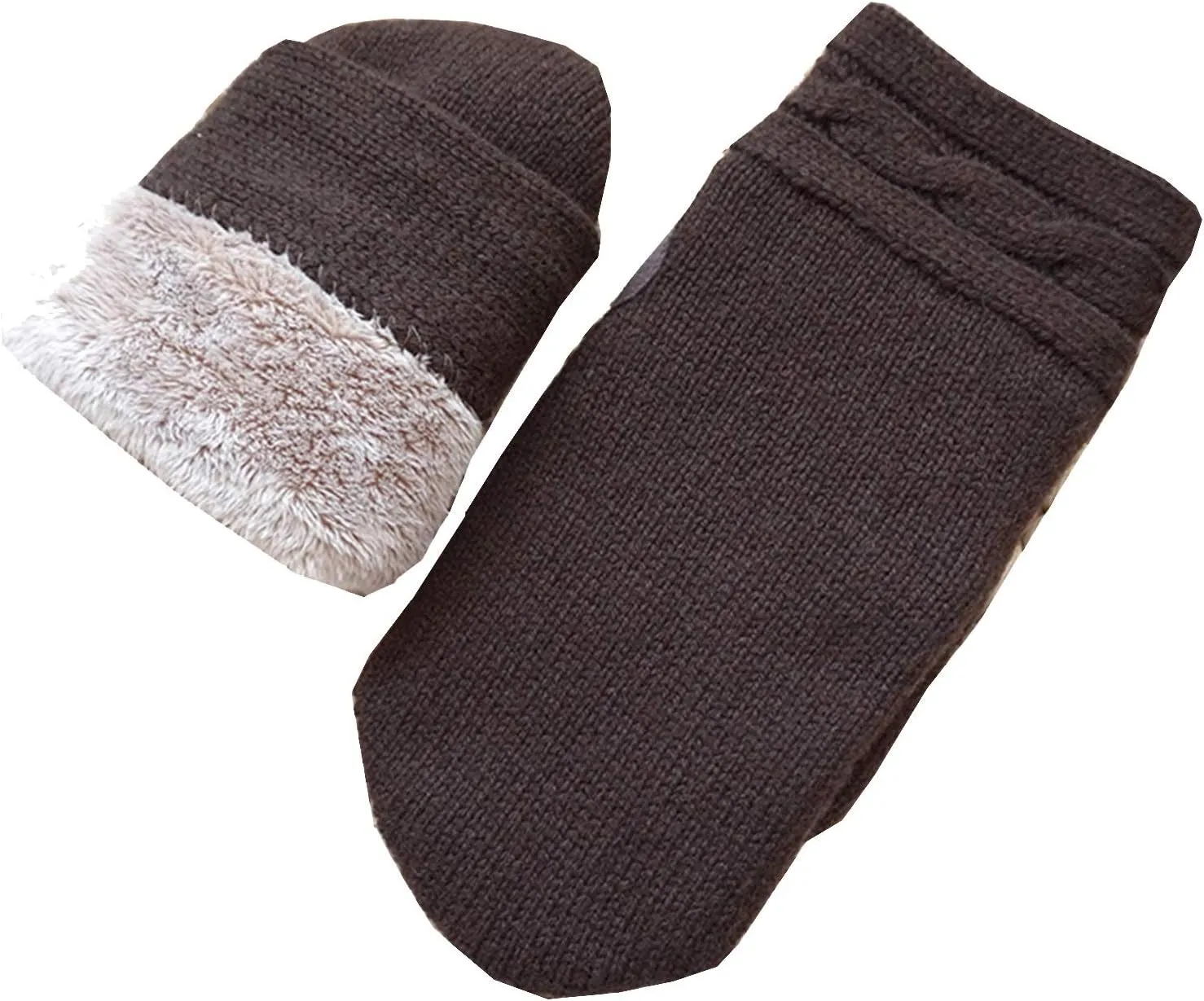 Gloves Mens Touchscreen Gloves,Winter Warm Anti-Slip Knit Gloves with Soft Lining,Driving Gloves Cycling Gloves Running Gloves (Color : Brown)