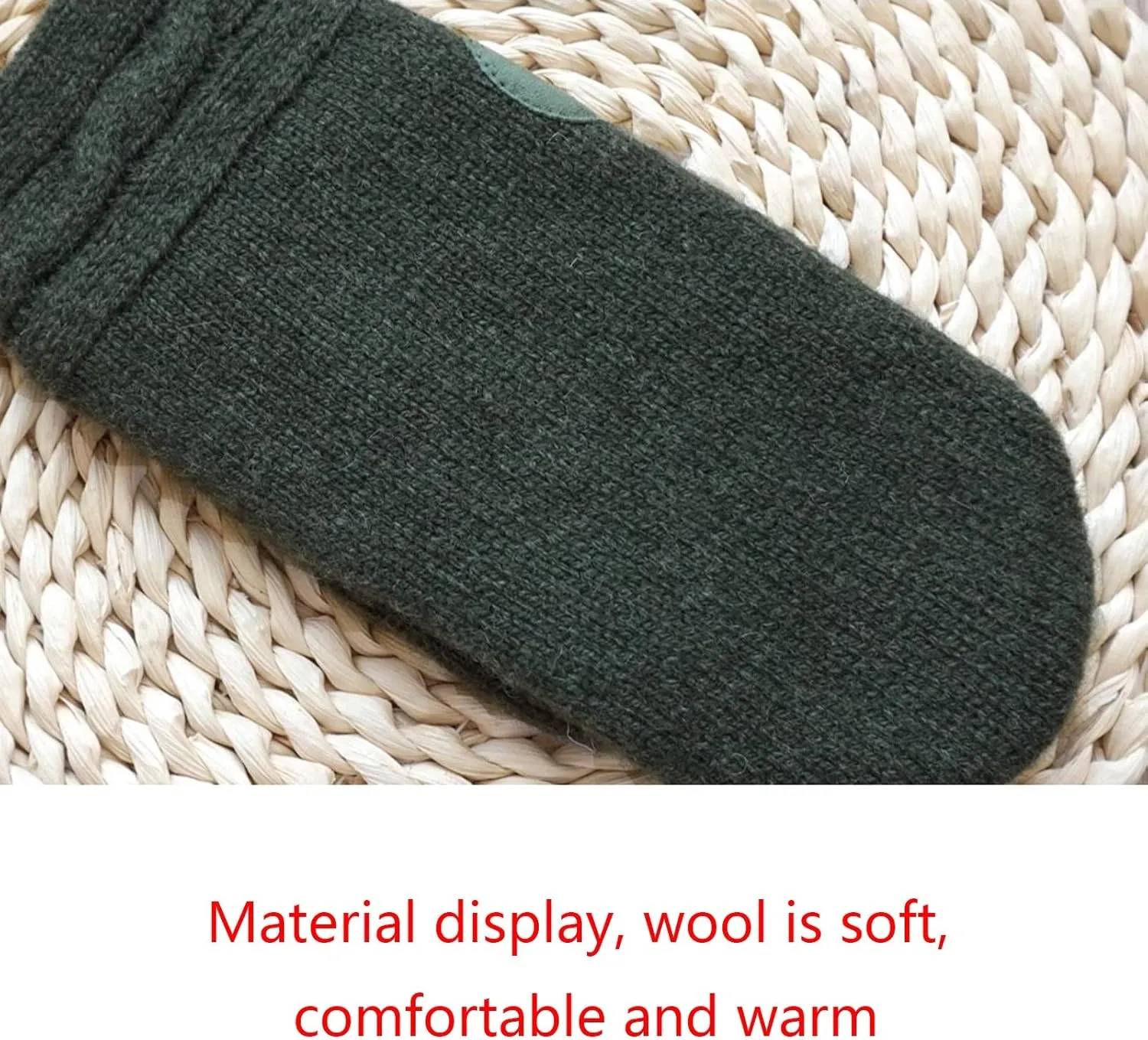 Gloves Mens Touchscreen Gloves,Winter Warm Anti-Slip Knit Gloves with Soft Lining,Driving Gloves Cycling Gloves Running Gloves (Color : Green)